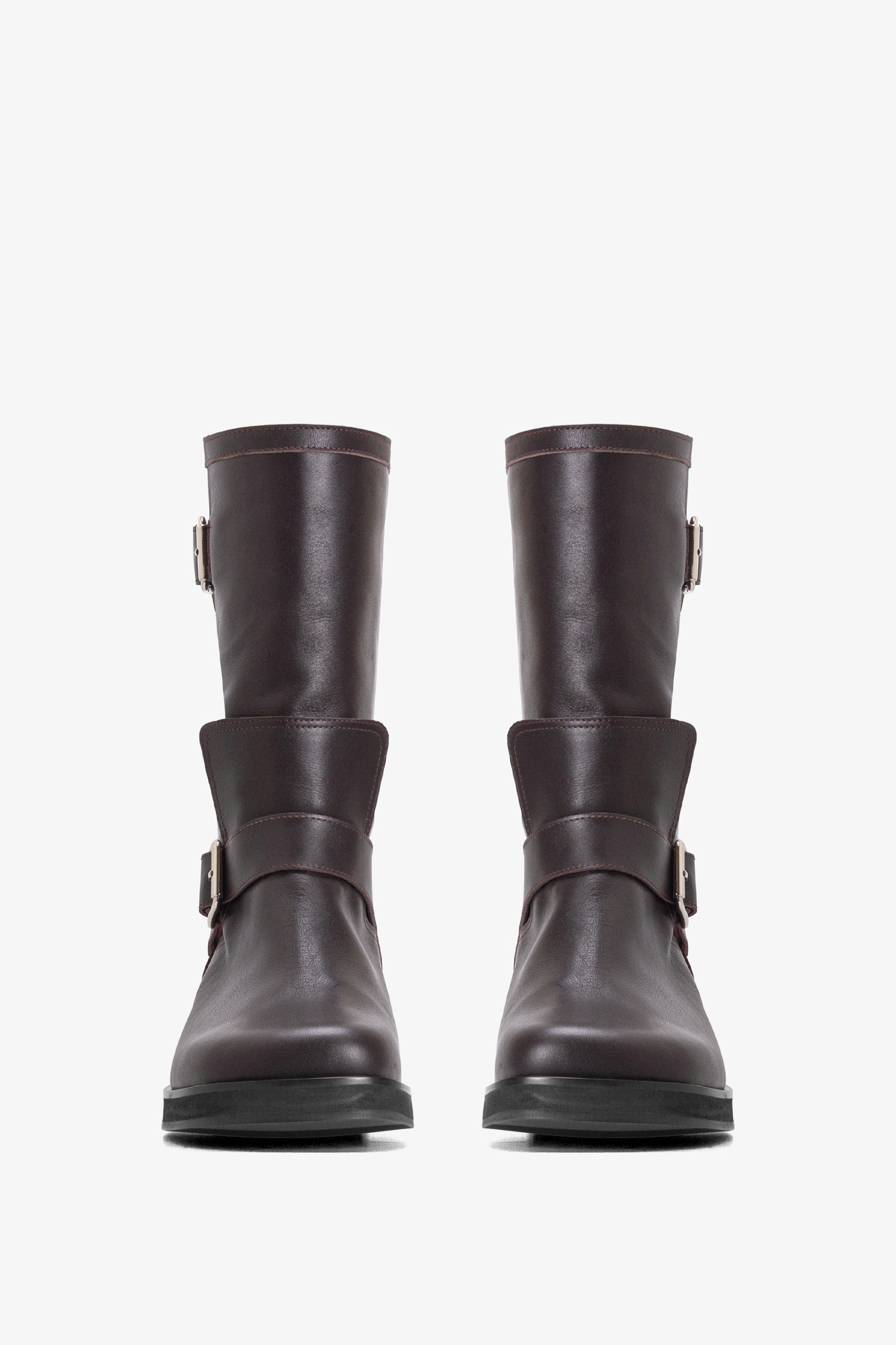 Iconic Biker Boots in Mud Brown